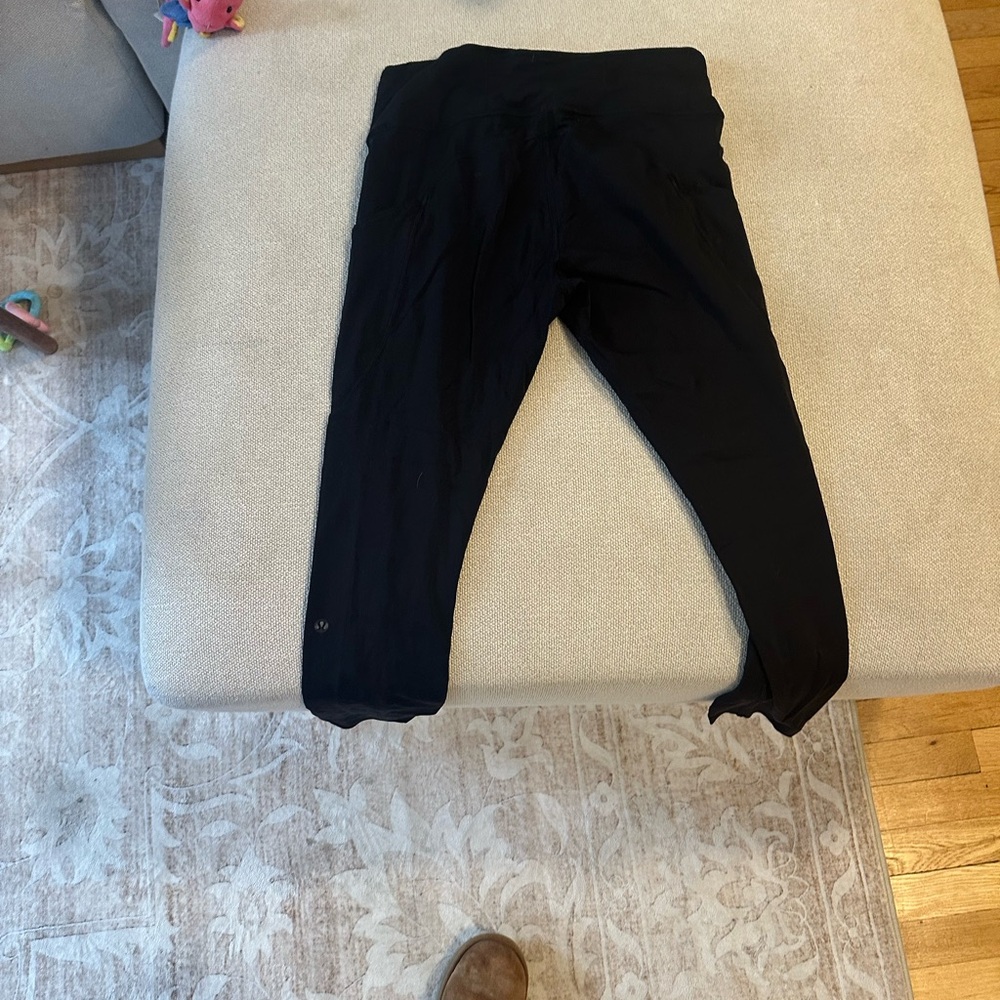 2 Pairs of Lululemon Athletica Black Leggings - fast and free size 8 7/8 length